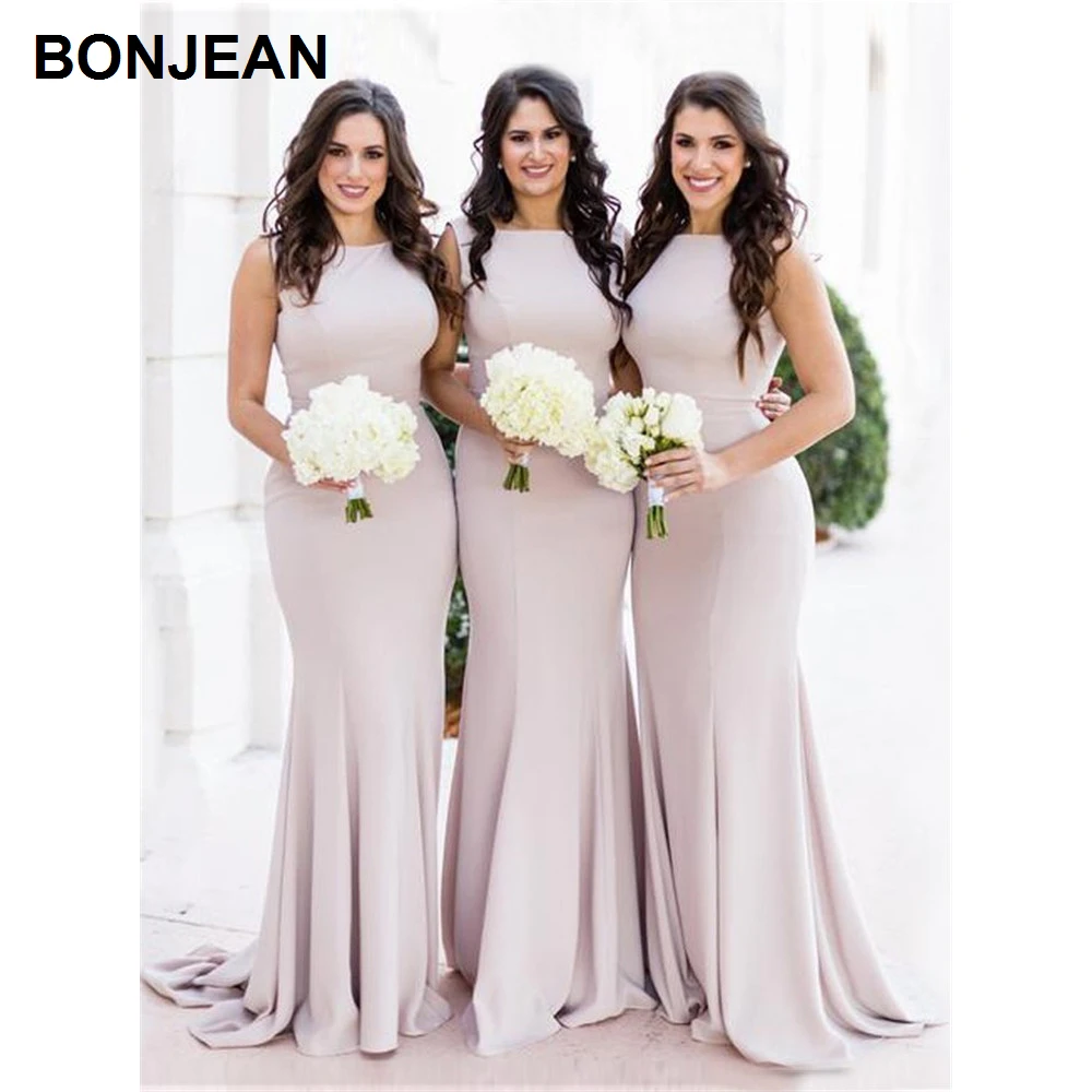 Платье подружки невесты с высокой горловиной эластичное атласное платье без