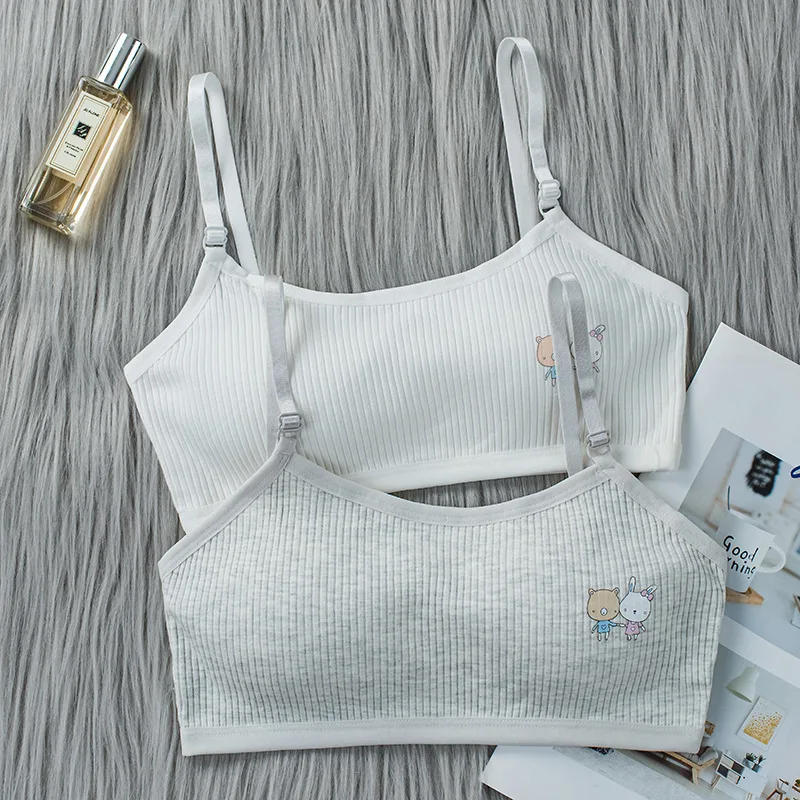 Бюстгальтер для девочек дышащее нижнее белье детей подростков однотонный жилет