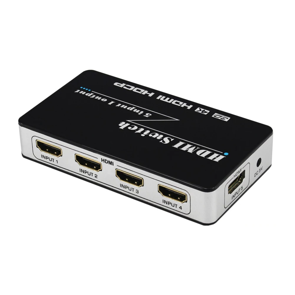 5 входов 1 выход 4K HDMI с дистанционным управлением адаптер питания переключатель 5x1