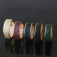 uunico 2020 new ring female personality round micro set diamond zircon ring geometric color zircon ring