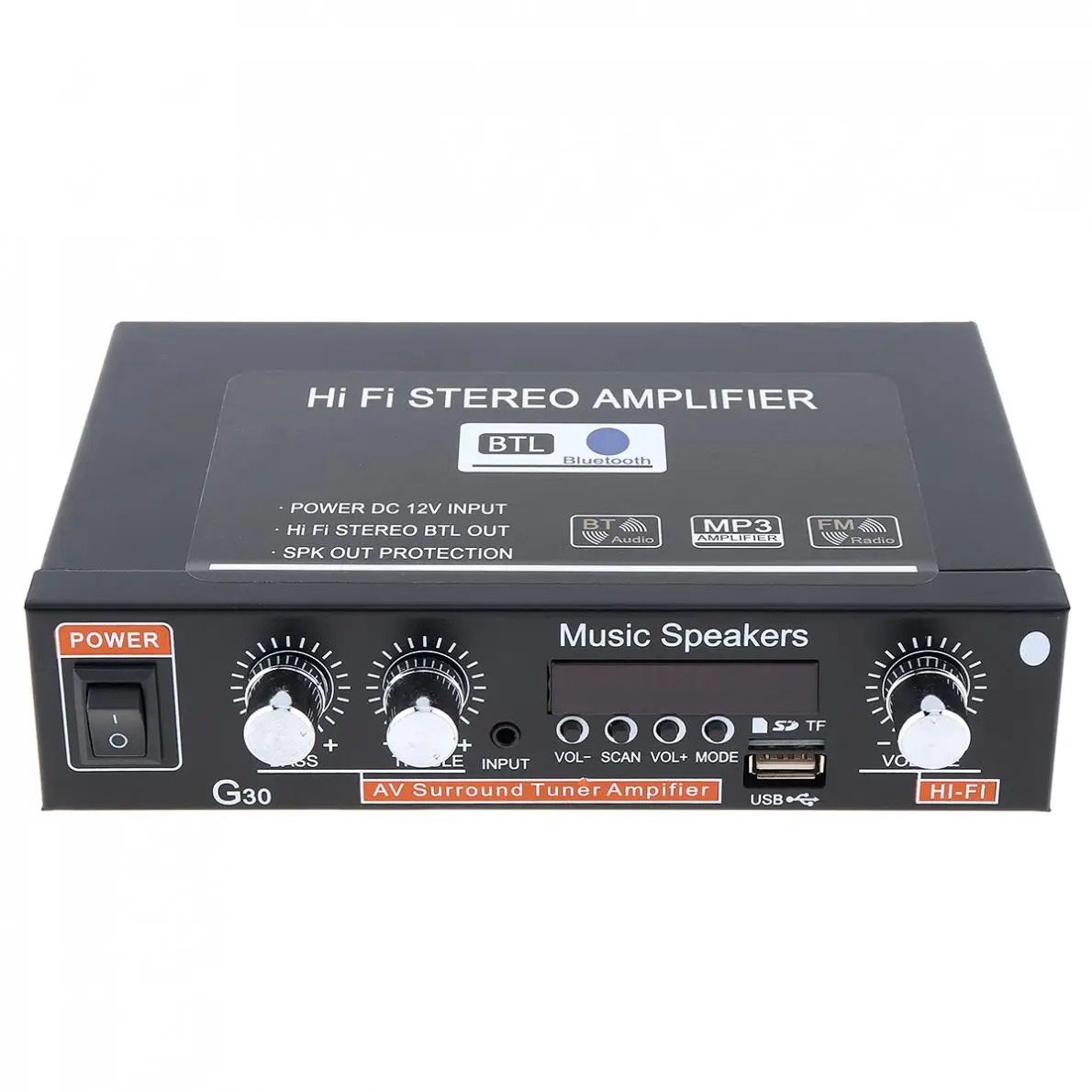 G30 HIFI Bluetooth автомобильный аудио усилитель мощности fm-радио плеер Поддержка SD USB DVD