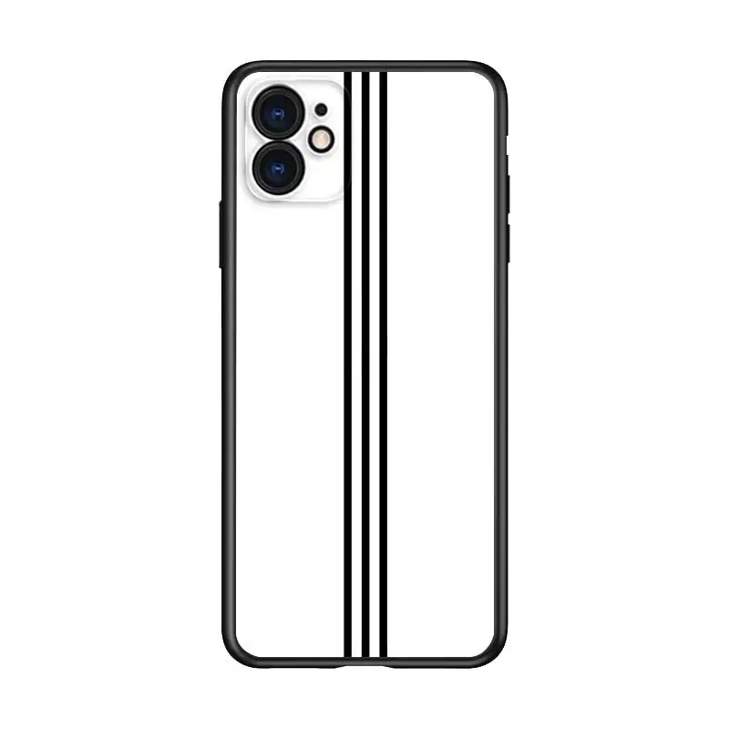 

Simple Black White Stripe for Apple iPhone 12 Pro Max Mini 11 Pro XS Max X XR 6S 6 7 8 Plus 5 5S SE2020 Black Phone Case