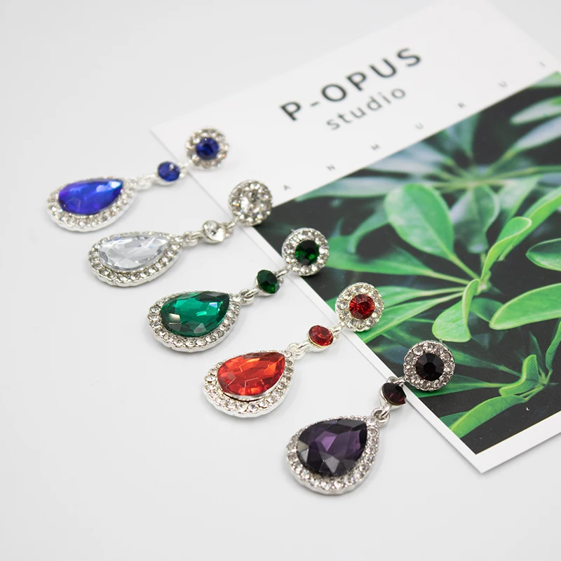 Серьги Свадебные ювелирные изделия Стразы свадебные серьги для женщин круглые