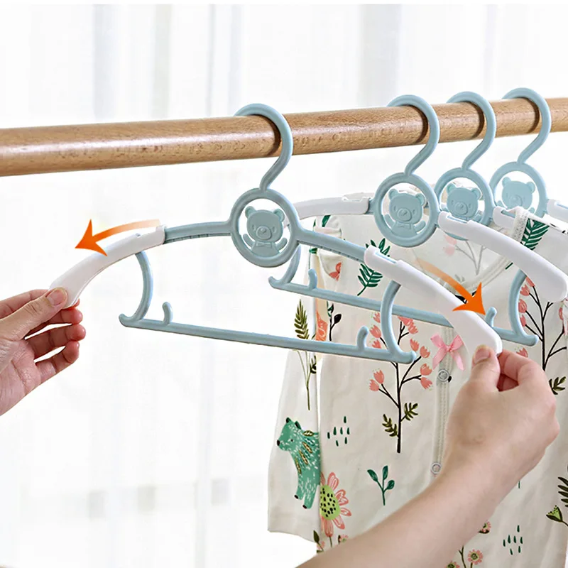 

5pcs Baby Clothes Hanger Flexible Racks Plastic Clothing Display Kids Hangers Unmarked Children Coats Hanger Organizer