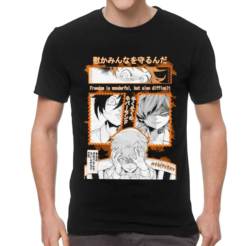 

Футболка мужская с надписью «The обещание Neverland», тенниска из хлопка с короткими рукавами в стиле хип-хоп, с принтом «Yakusoku no Neverland», Эмма Норман...