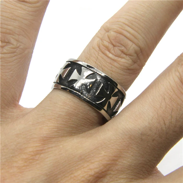 2020 новейший дизайн мужское байкерское кольцо крест из нержавеющей стали 316L