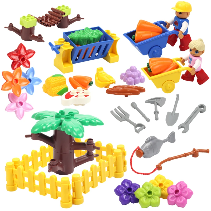 Большие строительные блоки растения ферма цветок дерево забор фрукты