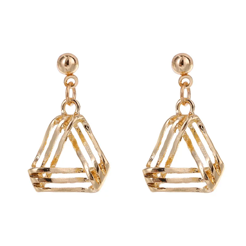 

Geometric Triangle Drop Earrings for Women Gold Color Clip On Earring Statement Fashion Vintage Jewelry Gifts Bijoux
