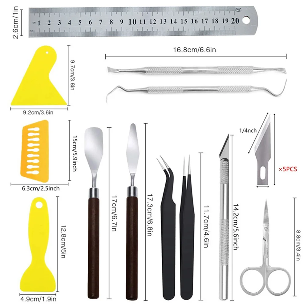 

18 Pieces Craft Weeding Tools Set Basic Craft Vinyl Tools for Weeding Cameos
