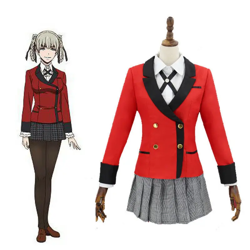 Kakegurui Compulsive Gambler Jabami Yumeko Momobami Kirari Yumemi JK школьная форма юбка костюм для косплея