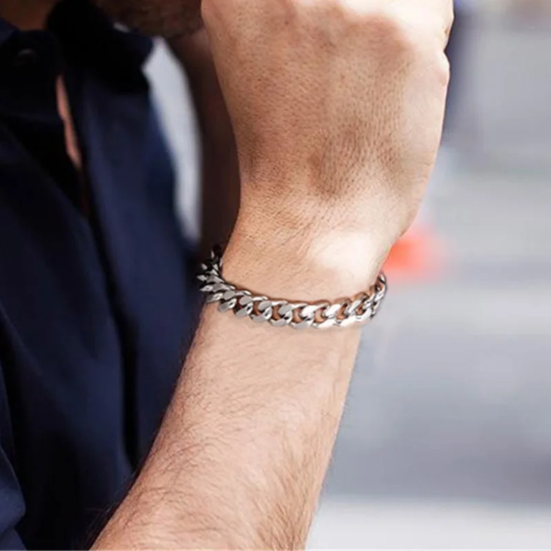 Браслет унисекс из нержавеющей стали 10 мм 21 см | Украшения и аксессуары