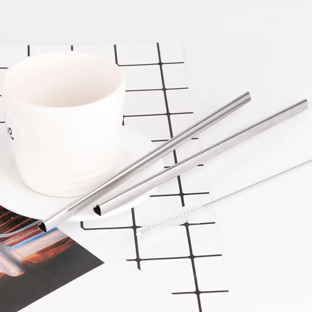 5 шт./компл. соломинка из нержавеющей стали в форме сердца многоразовая для