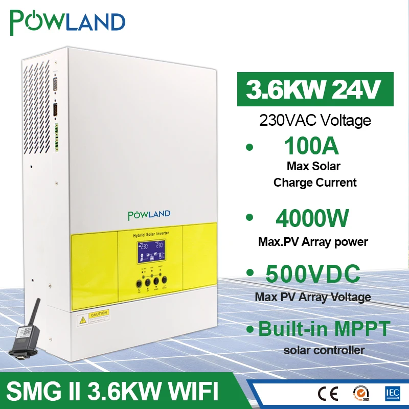 Солнечный инвертор POWLAND 3600 Вт MPPT 4000 А солнечное зарядное устройство ток