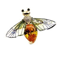 super cute sequins winged pear shaped cz body yellow bee brooches pins unisex suit hat bag sweater blazer shawl scarf accessory