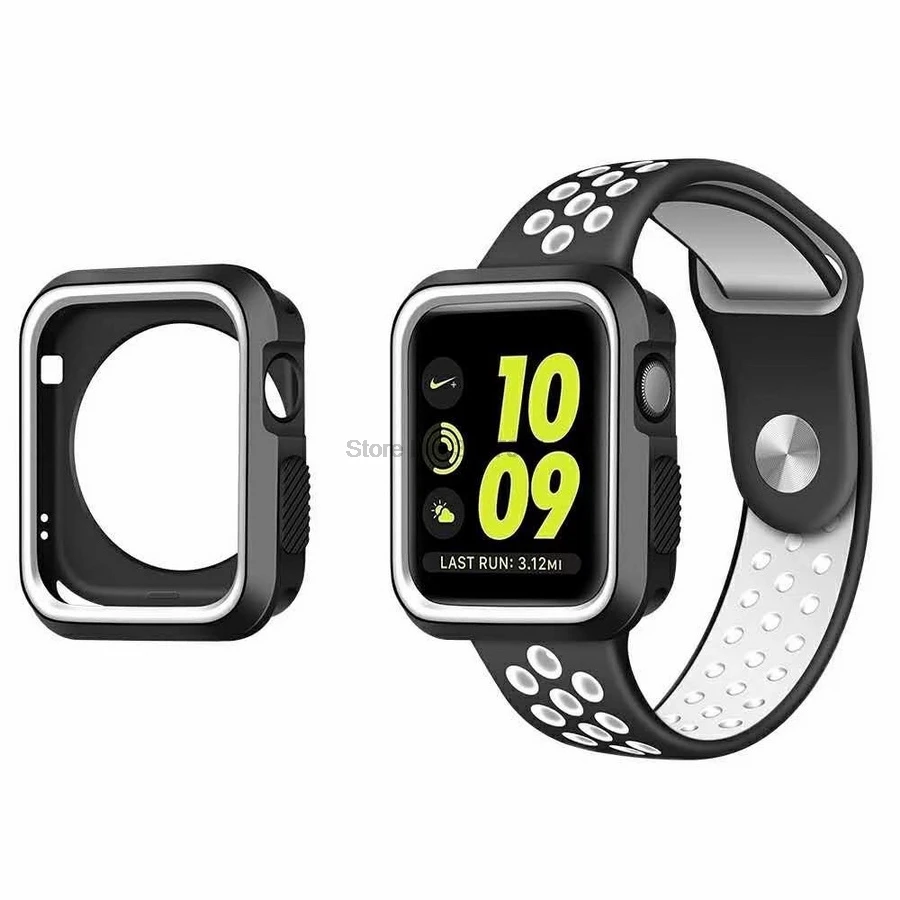 DHL 200pcs Band with Case 38/42 Shatter-Resistant Protective Soft Silicone Sport for Series 3/2/1 Edition Scarf |