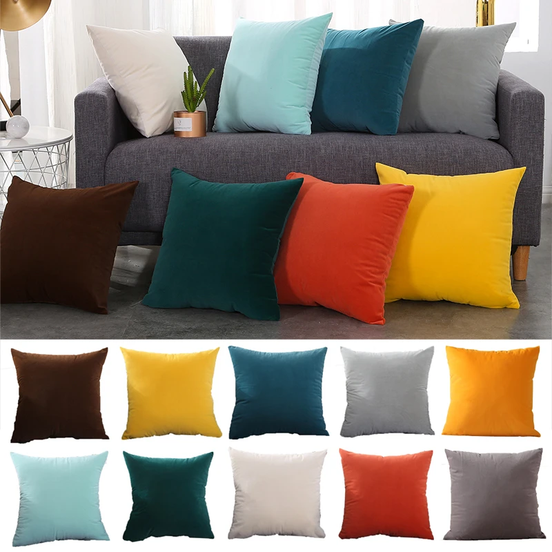

DIMI Soft Velvet Solid Cushion Cover Home Office Decor Pillowcase Cushion Case Pillow Cover 30x50/45x45/50x50 Cushion Cover