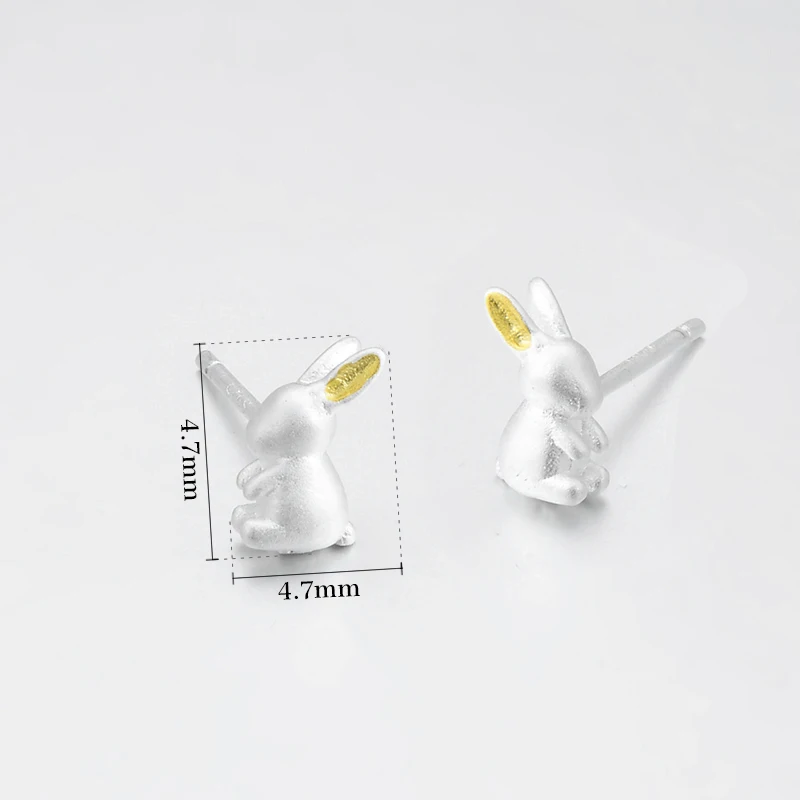 Женские серьги-гвоздики из стерлингового серебра 925 пробы с золотыми ушами