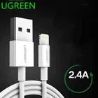 MFi кабель Ugreen для iPhone 11 X Xs Max 2,4 А, быстрое зарядное устройство, USB кабель для передачи данных, кабель для iPhone 8 7 6Plus USB Co