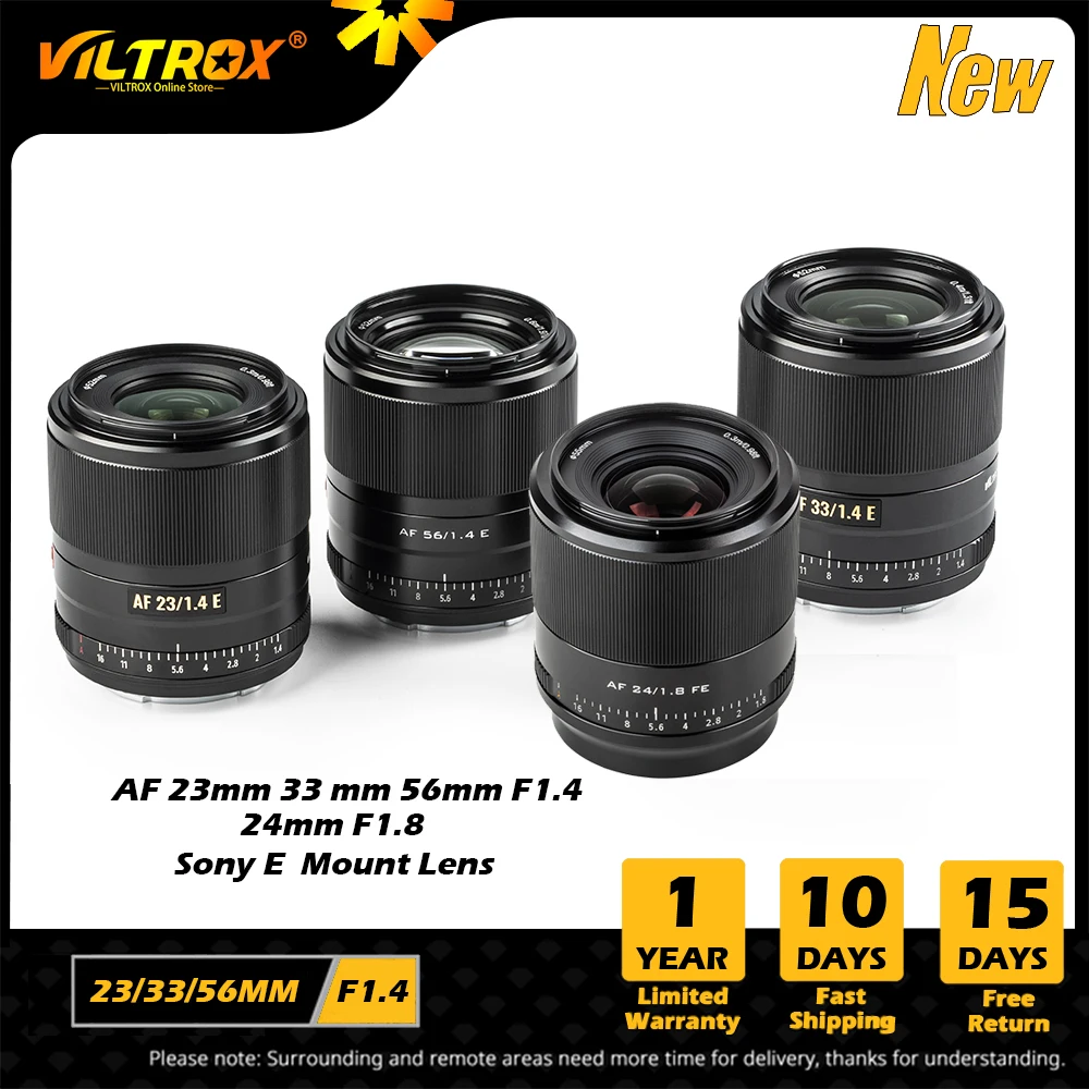 VILTROX 23 мм 33 56 F1.4 24 E F1.8 Автофокус Большая диафрагма AF фотообъектив для Sony mount