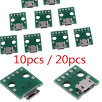 10pcs 20pcs mini micro usb to dip adapter 5pins female connectors pcb converter boards hot sale