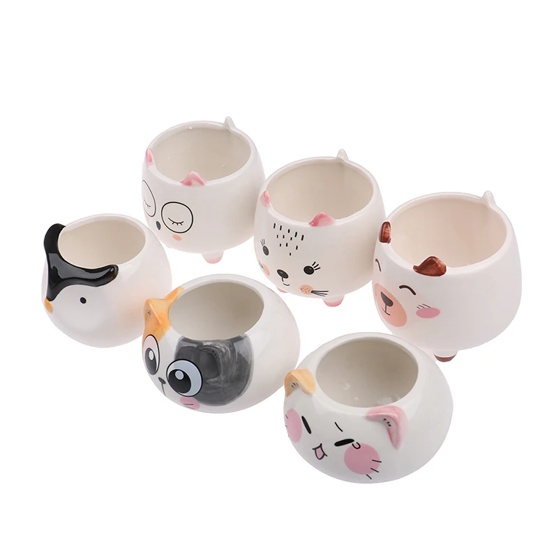 Горшок для суккулентов с отверстием милый цветочный горшок в виде животных