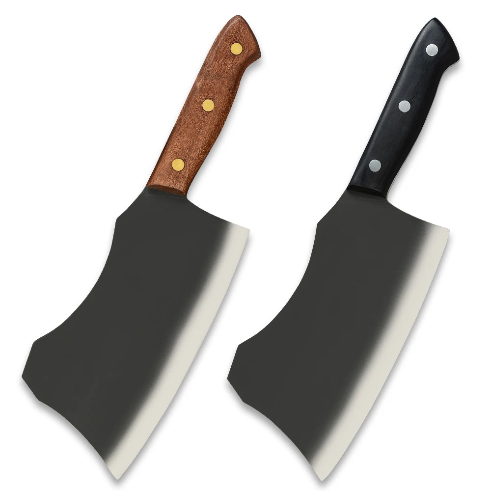 

Chinese Kitchen Knife 7 Inch Cleaver Butcher Knives Stainless Steel Cooking Tool Full Tang Slicing Meat Knife With Wood Handle