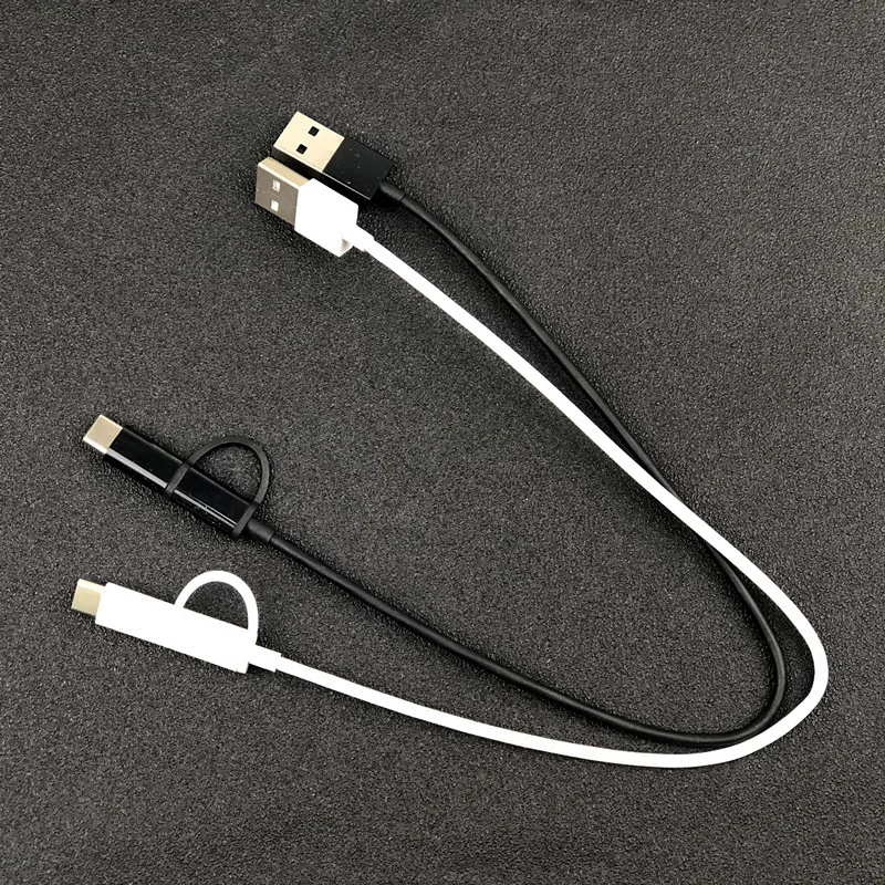Оригинальный кабель xiaomi 2 в 1 с micro usb на type-c поддерживает быструю зарядку и