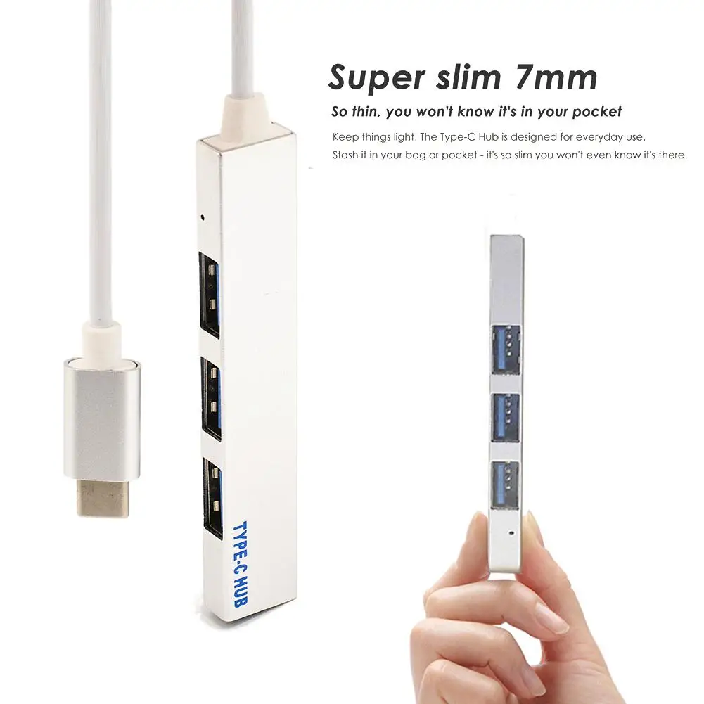 Новый usb хаб 4 в 1 3 0 type C USB адаптер Ультратонкий Мини Портативный портовый для ПК Pro