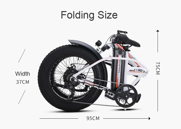 MX20 20 дюймовый Электрический Снежный велосипед, 4,0 Fat Tire, 48V 15Ah мощный литиевый аккумулятор, Педальный вспомогательный велосипед, горный велосипед