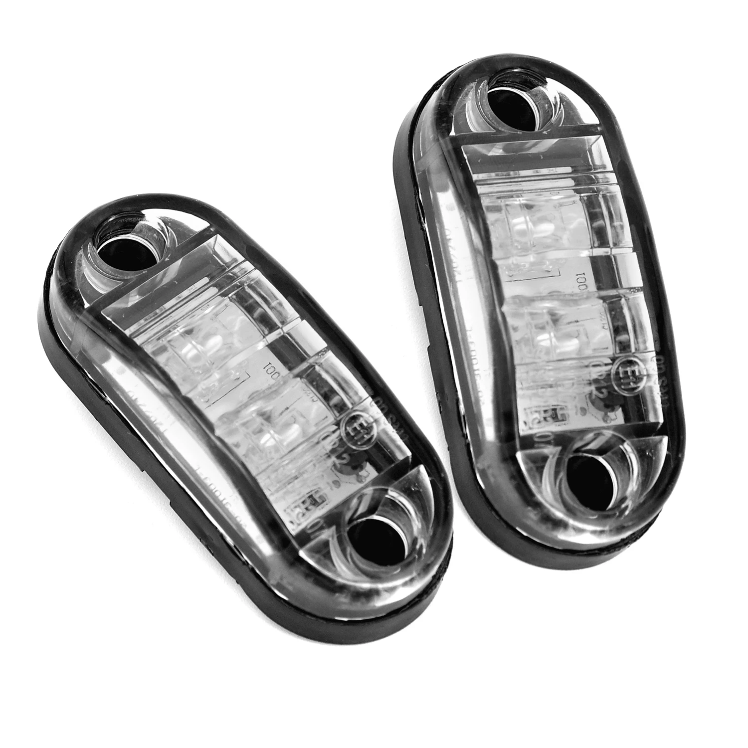 2Pcs Set White 12V LED Car Side Marker Tail Light 24V Trailer Truck Lamp E11 Bulb Can Be Used As A Tail Light For Your Car Acces images - 6