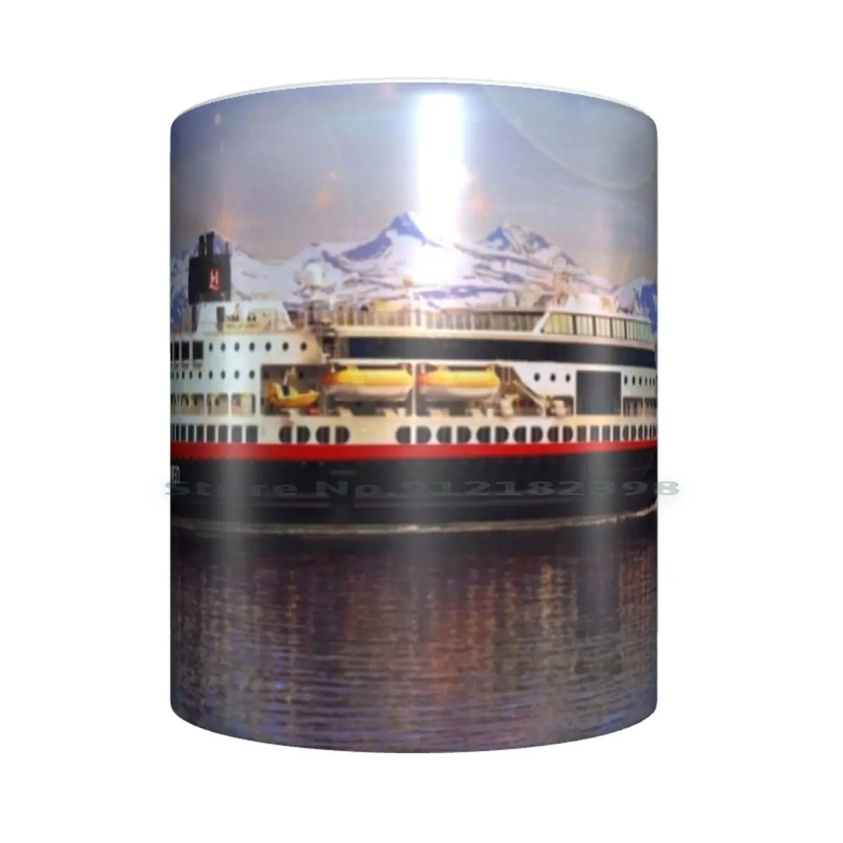 Winter Wonder Land Ceramic Mugs Coffee Cups Milk Tea Mug Norway Molde Ship Hurtigruten Cristmascard Water Sea Ocean Reflections | Дом и сад