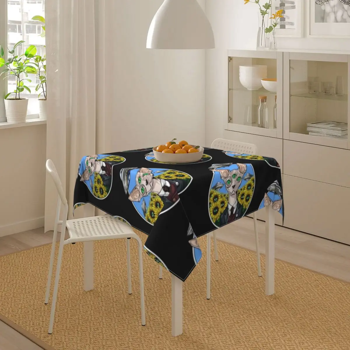 Скатерть для стола из полиэстера с принтом кошки Sphynx | Дом и сад