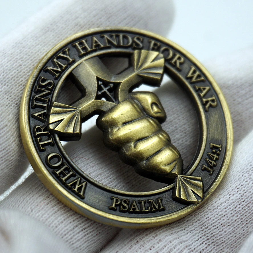 Иисус Христос Библия Вера крест бронзовая памятная монета святой меч полый