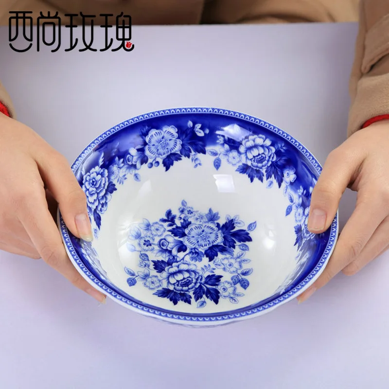 Blue and white porcelain tableware ceramic set household dish set bone china ceramic bowl and dish Gift Set