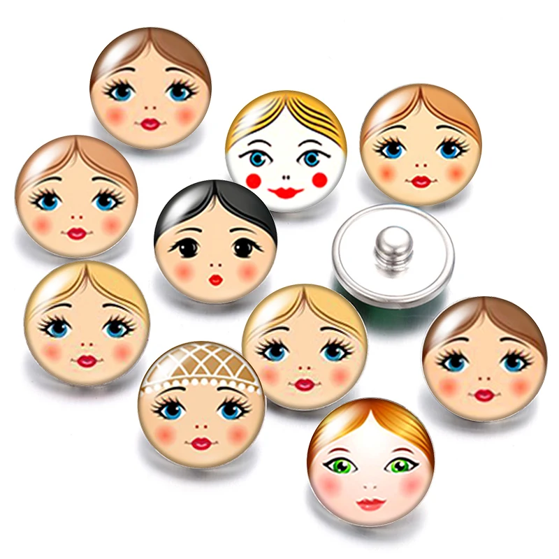 Матрёшка Матрешка Русская кукла 18 мм кнопки 10 шт Смешанные Круглые фото стекло