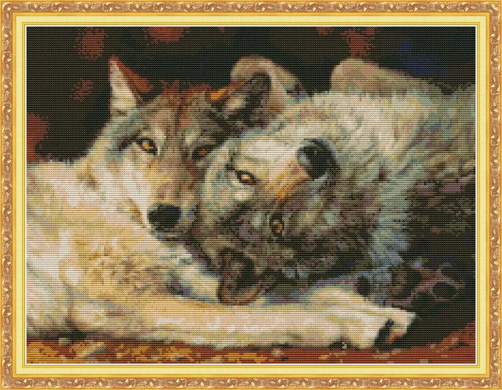 

Wolf 4 cross stitch kit aida 14ct 11ct count print canvas cross stitches needlework embroidery DIY handmade DA336