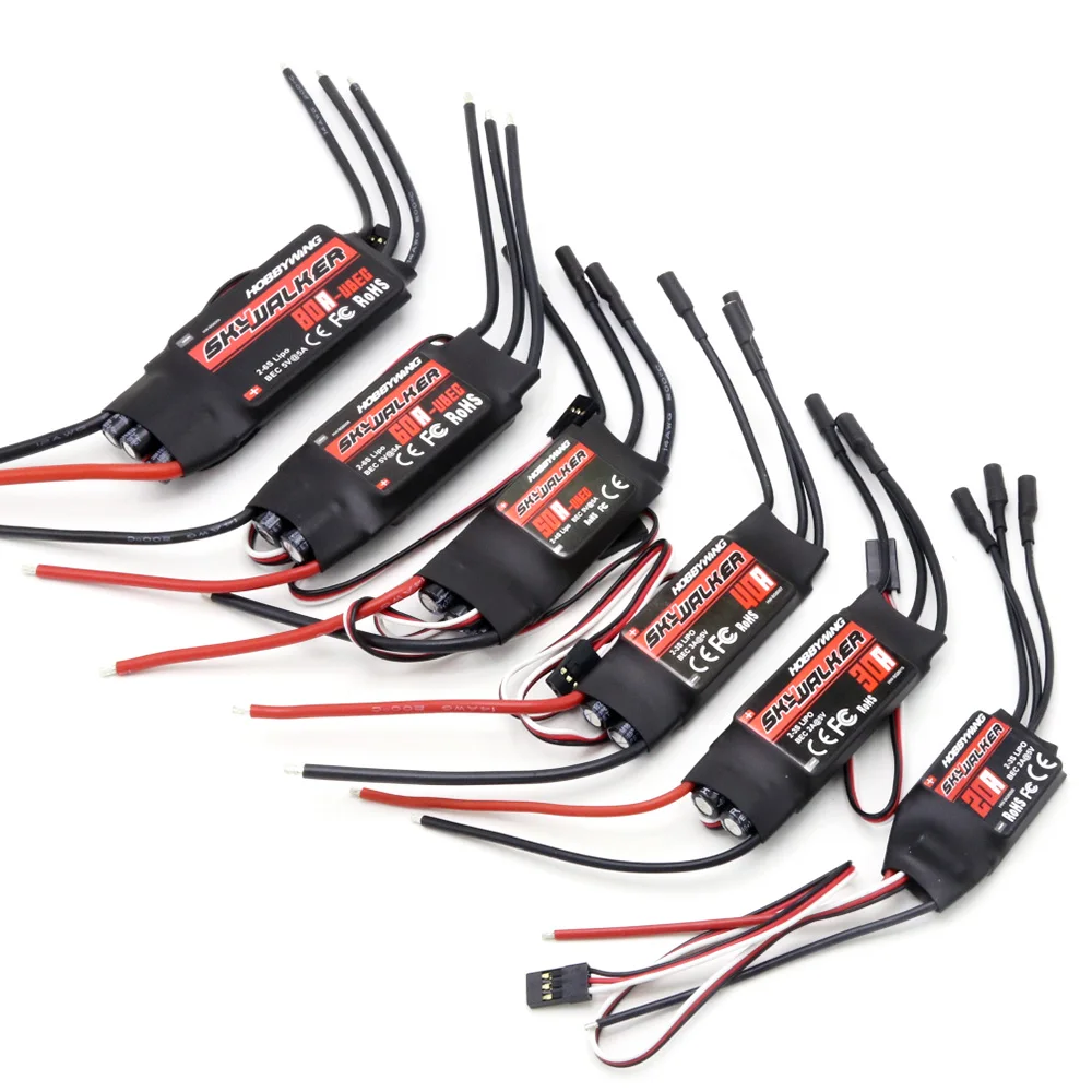 Регулятор скорости Hobbywing Skywalker 12A 15A 20A 30A 40A 50A 60A 80A ESC с UBEC для квадрокоптера RC FPV -