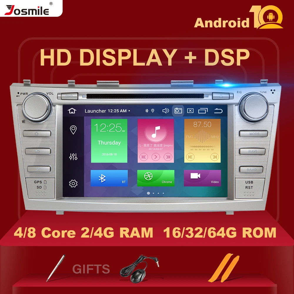 Автомобильный мультимедийный DVD плеер DSP 2 Din Android 10 для Toyota Camry 2007 2008 2009 2010 2011 Aurion 2006