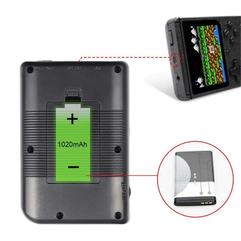 Новинка 400 В 1 портативная игровая консоль в стиле ретро портативные игровые