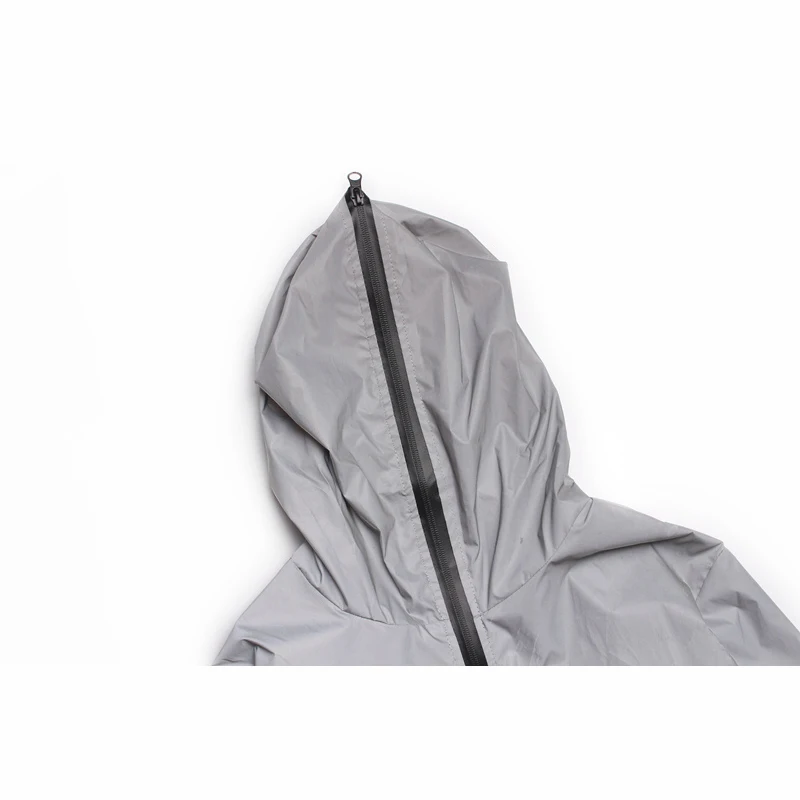Autumn Night Shiny Zipper Coats Full Reflective Jacket Men / Women Windbreaker Hooded Coat Hip-hop Streetwear Jackets 1186