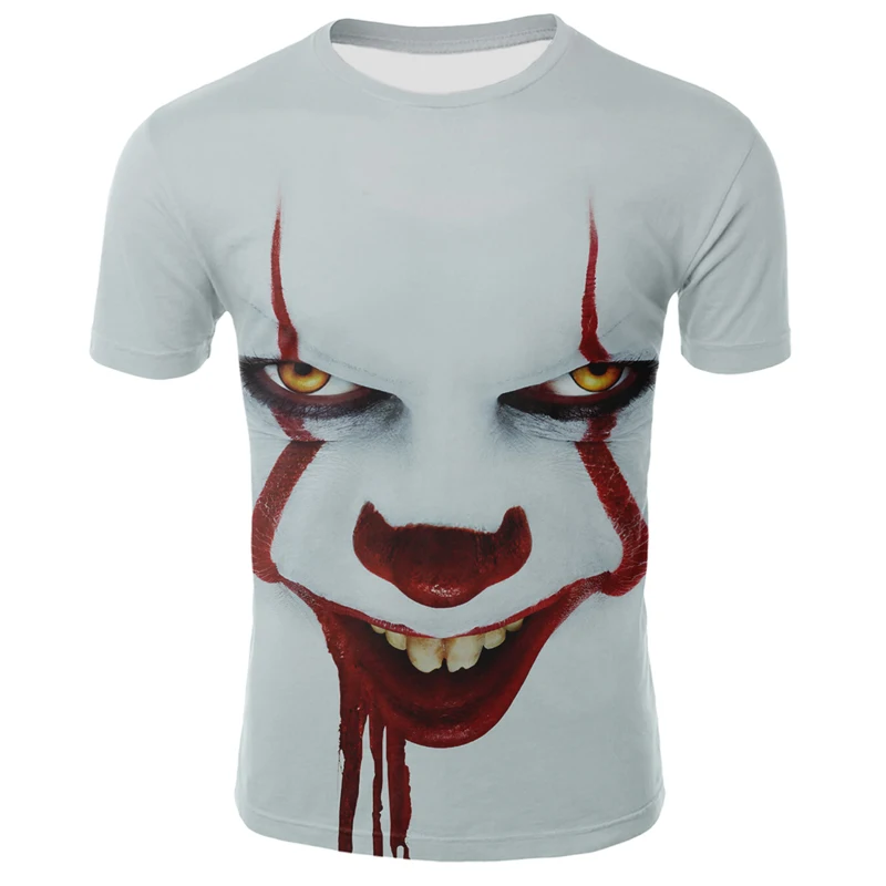 3D печатная Футболка мужская женская летняя это Клоун фильм ужасов повседневные