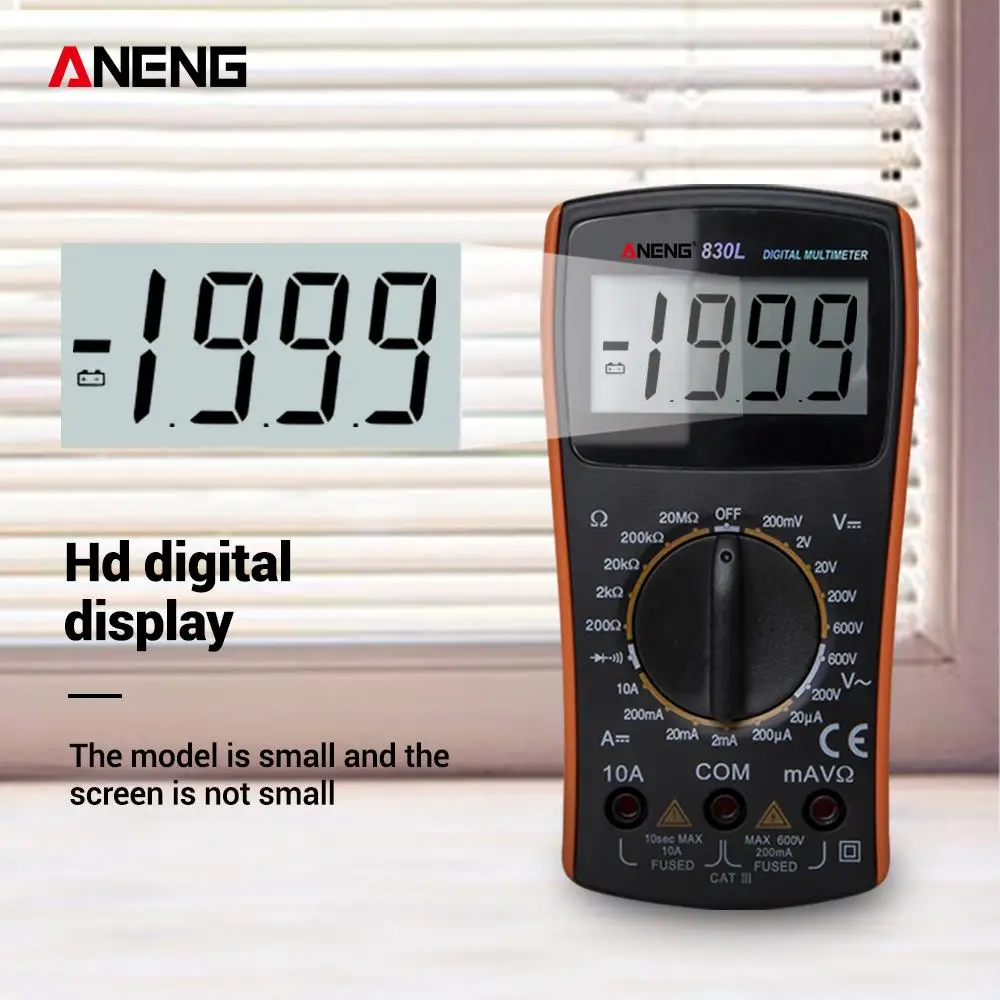 ANENG 830L мини пальмовый Цифровой мультиметр 2000 Counsts ручной диапазон сопротивления