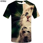 Мужская футболка с коротким рукавом KYKU, Повседневная футболка с принтом кошек и животных, с 3d принтом, 2019