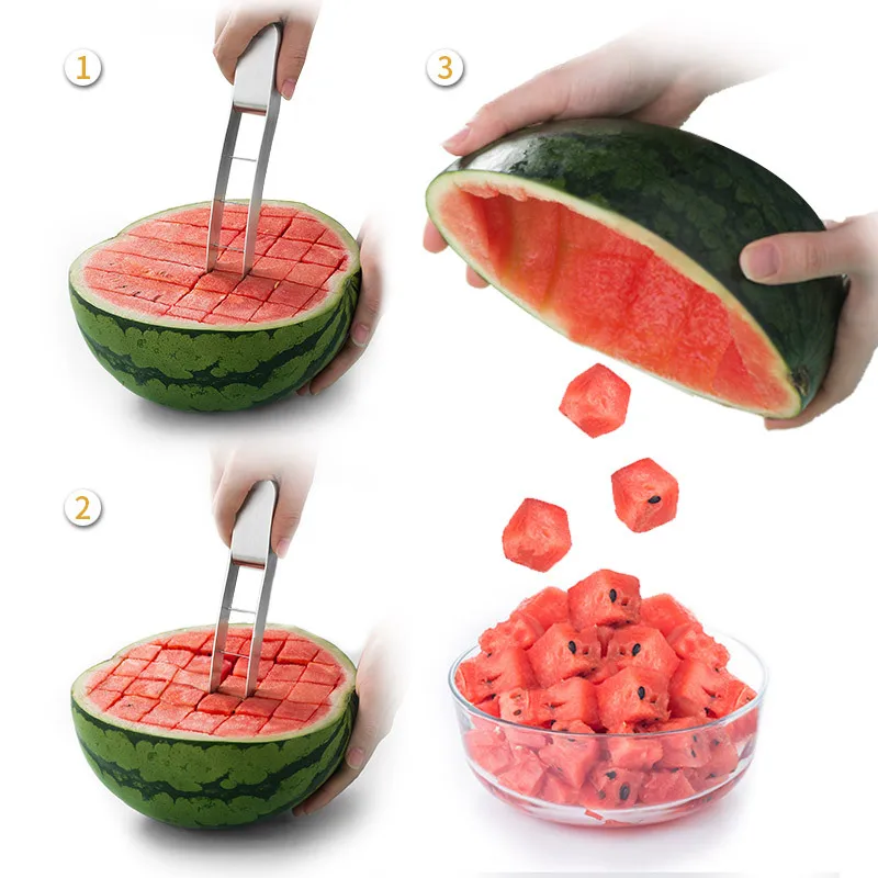 304 stainless steel watermelon cutter knife fruit vegetable cutter watermelon cubes kitchen accessories gadgets free global shipping