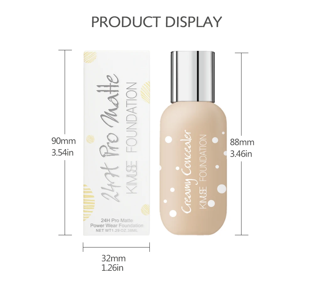 KIMUSE 24H Pro-Matte power износостойкая основа для макияжа maquiagem Профессиональный жидкий консилер водостойкий натуральный бренд