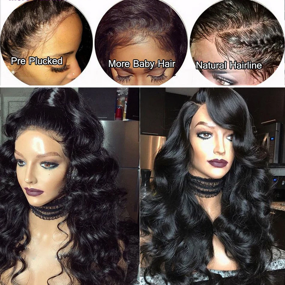Murah Wig Gelombang Longgar Brasil 13X4 Wig Rambut Manusia Renda Depan Untuk Wanita Hitam150 Wig Penutupan Renda Keriting Remy 4X4