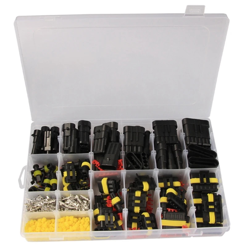 708Pcs Car Waterproof Connector Kit HID Xenon Lamp Harness Plug 1/2/3/4/5/6 Pin Truck | Компьютеры и офис