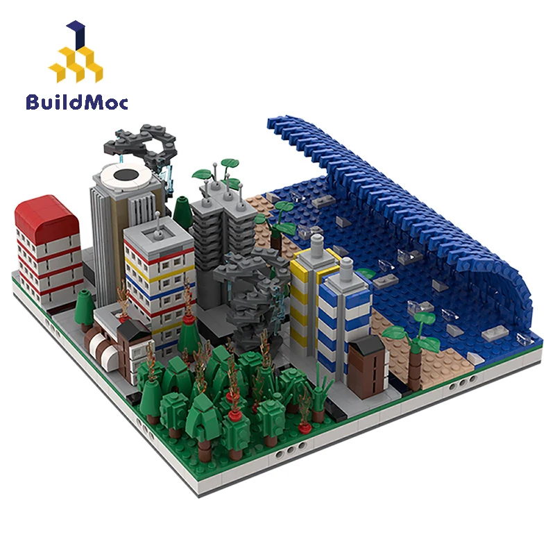 

BuildMOC City Buildings MOC Skyline Sets Figures House Architecture Creator Expert Building Blocks City Street View Bricks Toys