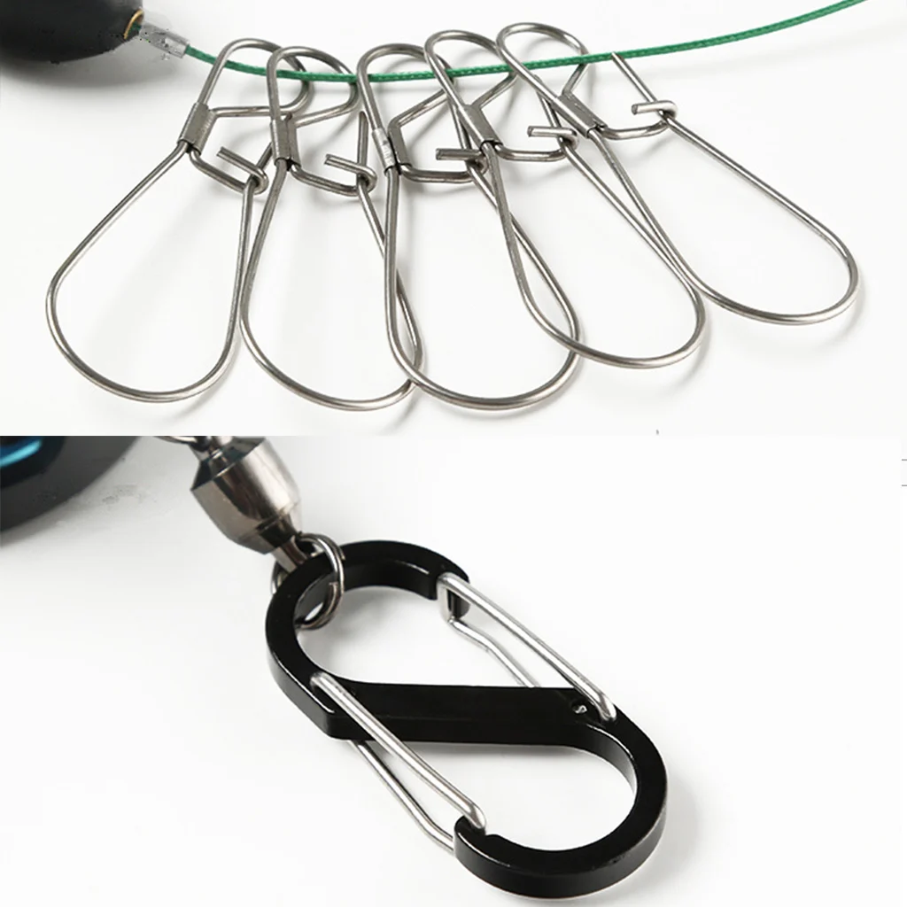 

Fishing Stringer Live Fish Lock Buckle with Reel Float Stainless Steel 5 Snaps