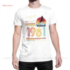 Модная футболка на день рождения, дизайнерские рубашки из 1981 хлопка для детей 40 лет, Мужская футболка оверсайз для взрослых, август 1981